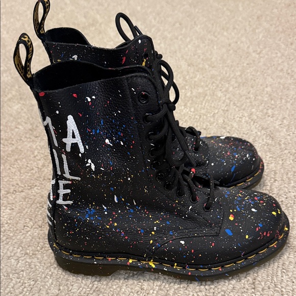 Boots with Colorful Paint Splatter - Picture 5 of 5